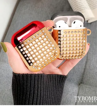 

VOBERRY For Airpods Case Cute Luxury Diamond Hard Wireless Bluetooth Earphone Case For Apple Air Pods Charging Headphone Box