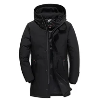 Брендовый красивый мужской модный пуховик, повседневное белое пуховое зимнее пальто с воротником, куртка средней длины, модные парки