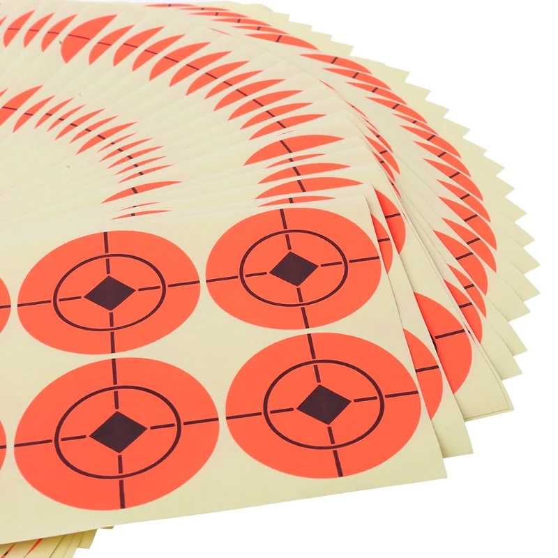 25pcs Shooting Sticker Round Orange Target Self Adhesive Goal Neon 5cm Accessory