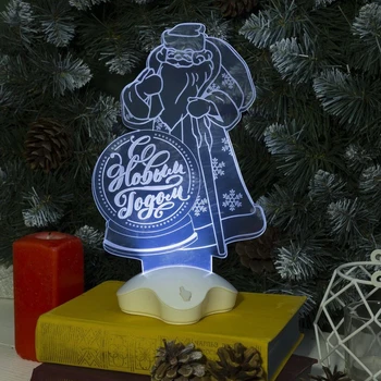 Stand Light "Kerstman, Gelukkig Nieuwjaar", 25X15.5 Cm, 7 Led, 3 Haaa (Niet In Een Set), Wit 2446524 Stand Light "Kerstman, Gelukkig Nieuwjaar", 25X15.5 Cm, 7 Led, 3 Haaa (Niet In Een Set), Wit 2446524