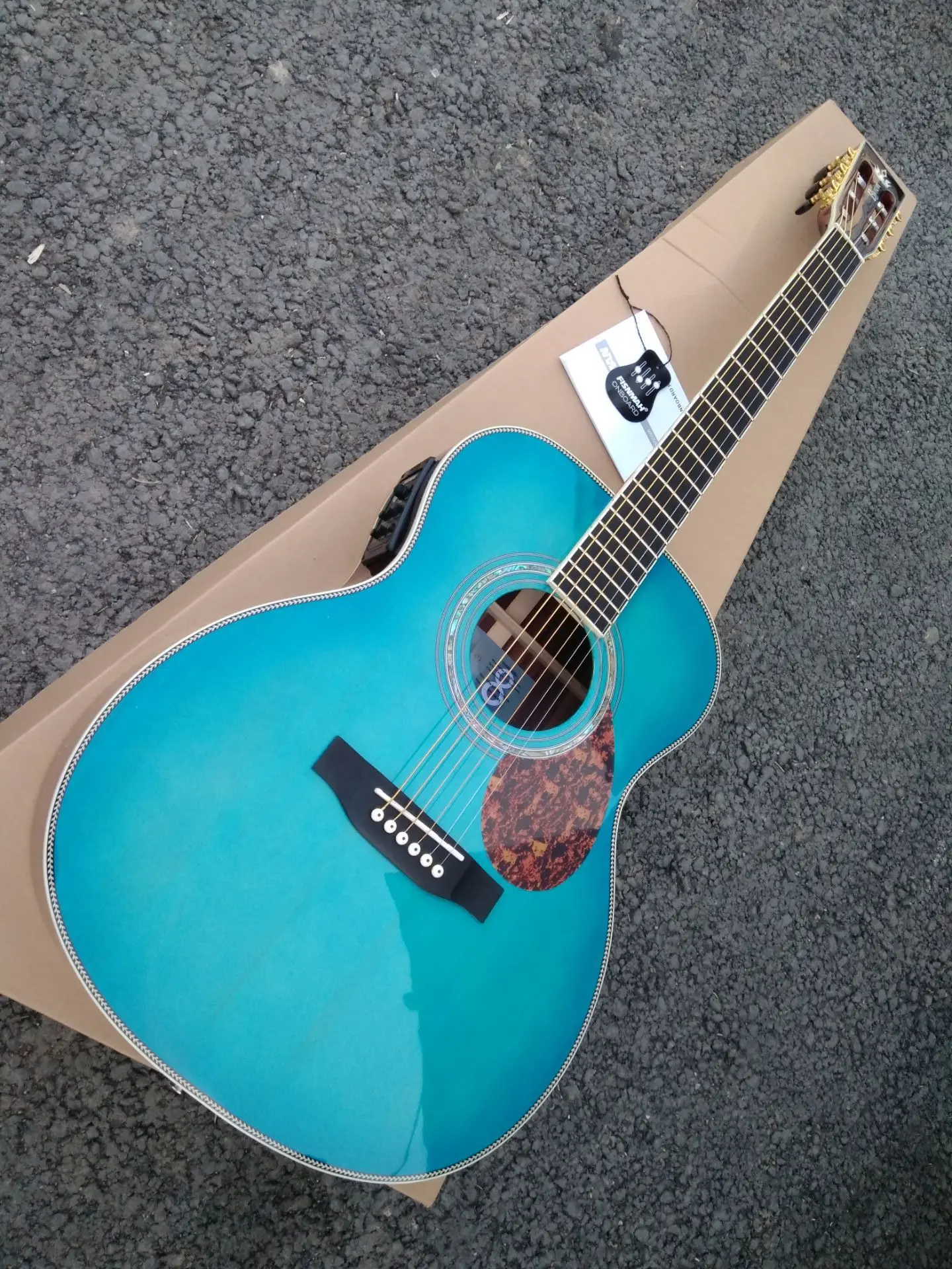 

free shipping OM blues acoustic classcial guitar solid wood OM custom Byron gloss finishing acoustic electric guitar
