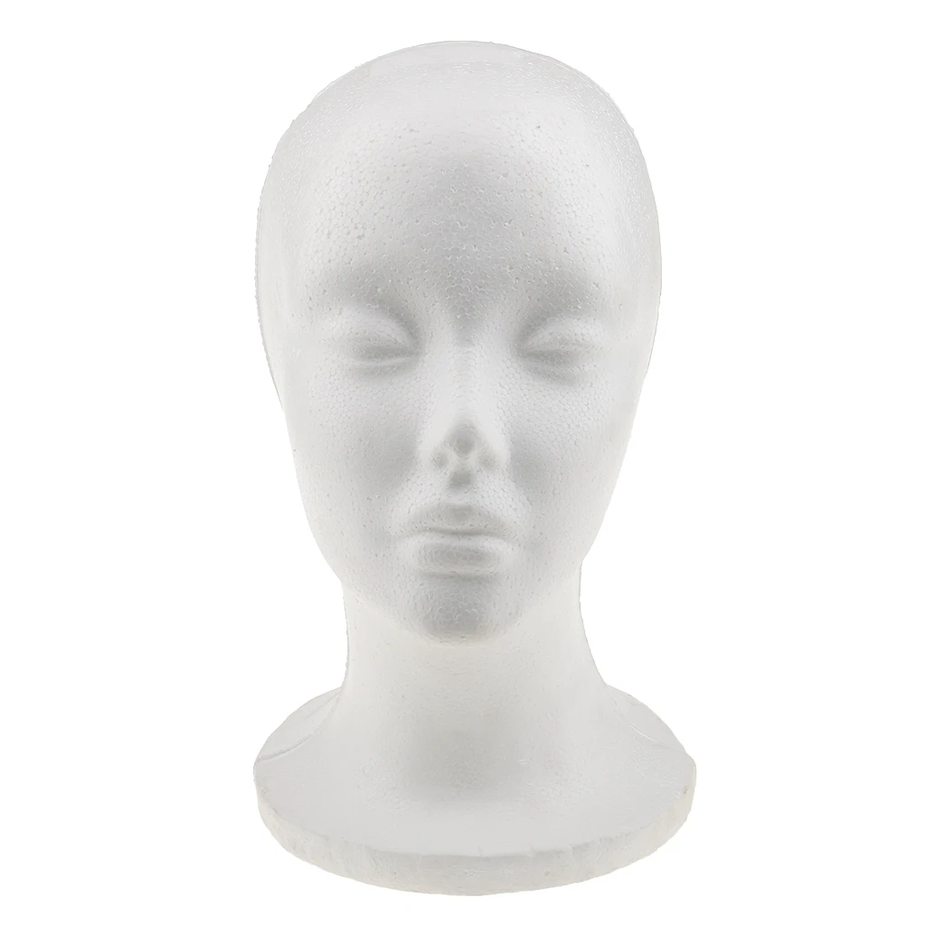 1pcs Wig Stand Styrofoam Foam Mannequin Female Head Model Dummy Wig Glasses Cap Hat Display Stand Wig Head Stand Pretty