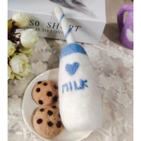 DIY Baby Wool Felt Milk Bottle+Cookies Decorations Newborn Photography Props Infant Photo Shooting Accessories Home Party Orname 3