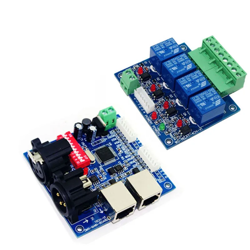 

Led 4CH dmx512 decoder DC12V relays main-board & DMX-RELAY-4 channel switch controller use for led lamp light