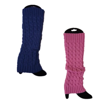 

Women Lady Knee High Socks Knit Crochet Winter Warmer Leggings Gloves Boot Cover