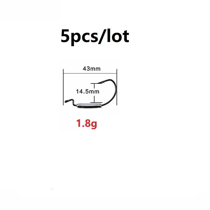 5 шт./лот, высокое качество, свинцовые рыболовные крючки, джиг-голова, Колючая свинцовая рукоятка, крючок 2 г/2,5 г/3 г/5 г/6,3 г, рыболовный мягкий крючок под червя, колючий крючок - Цвет: A