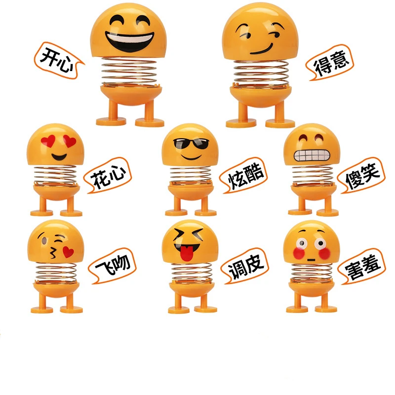 

Huilong Explosion Models Electroplating Shaking Head Doll Spring People Spring Villain Toy Spring Car Car Ornaments Cute Toys