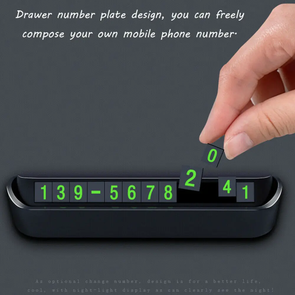 Universal Drawer Style Car Parts Parking Card Accessories Vehicle Car Temporary Parking Card Phone