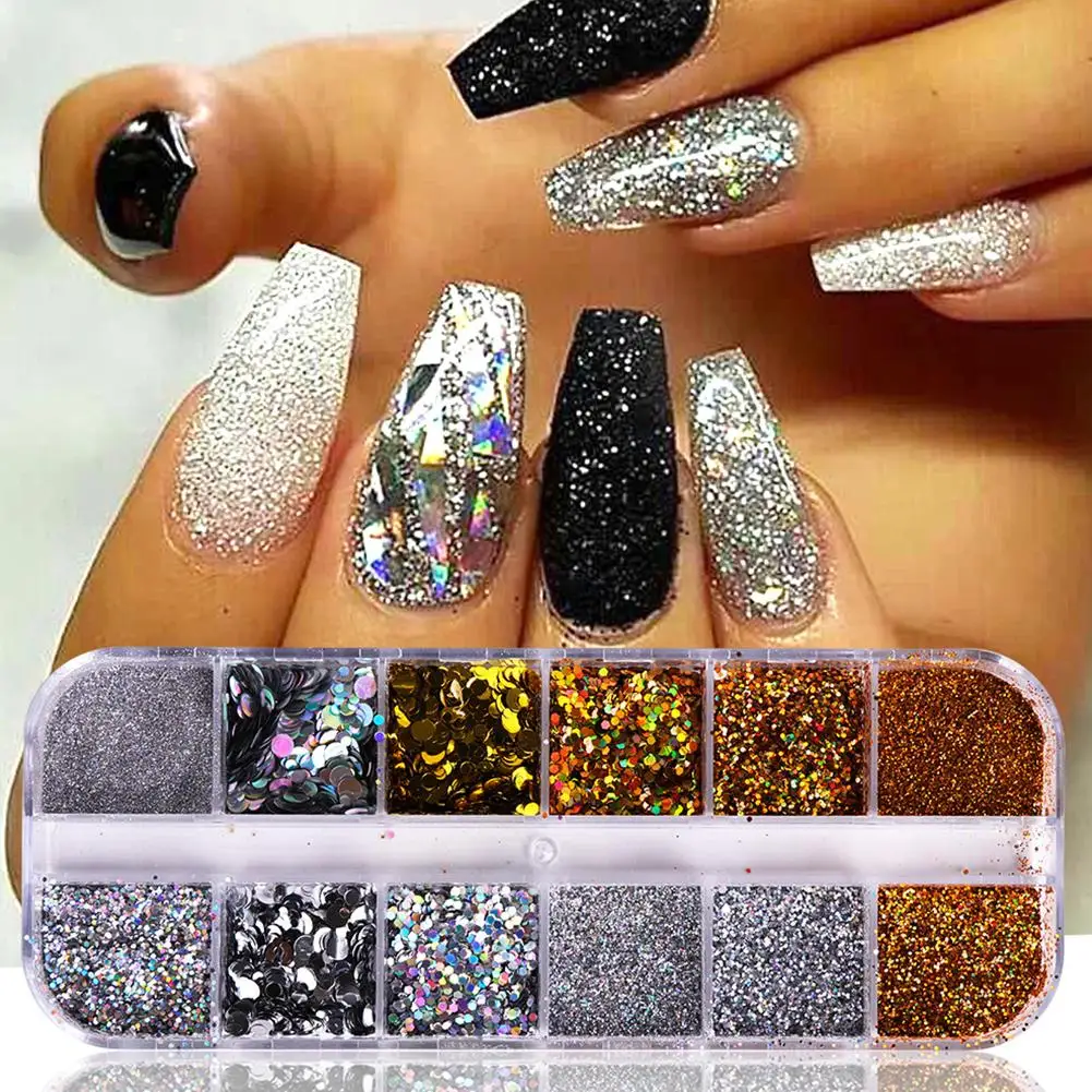 Clearance Cheap Price Nail Flash Decoration Gold And Silver Ultra-thin Thin Irregular Round DIY | Красота и здоровье
