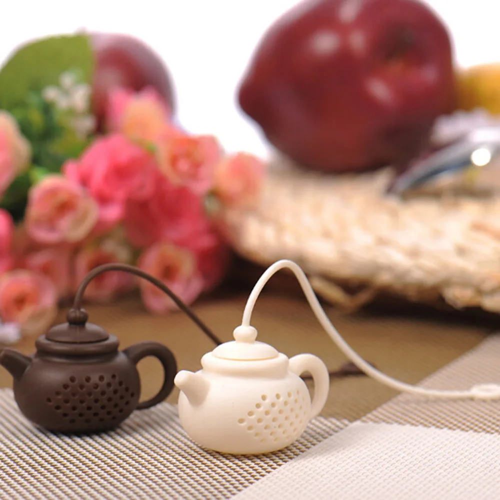Детали о ситечке для заваривания чая в форме чайника силиконовый чайный пакетик