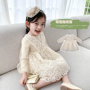 

12M-7Y Girls Dress Elegant Long Sleeve Lace Princess Dress Girls Clothes Kids Dresses For Girl Autumn Winter Children's Clothing