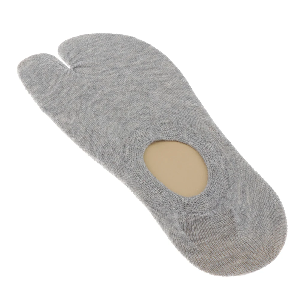 1 Pair 2-Toe Flip Flop Socks Soft Breathable Thin Low Cut Boat Socks Unisex