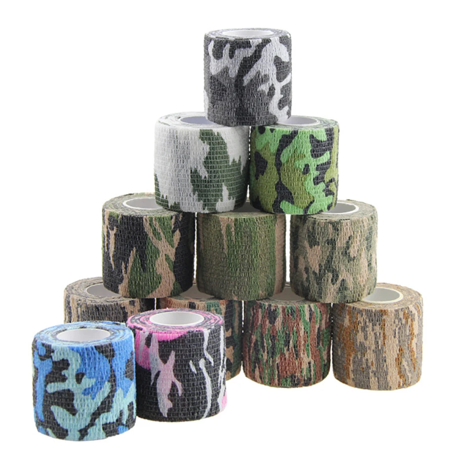 1 Roll 5*450cm Disposable Self-adhesive Flex Elastic Colorful Bandage Tattoo Handle Grip Tube Wrap Elbow Stick Medical Tape athletic bandage tattoo grip cover