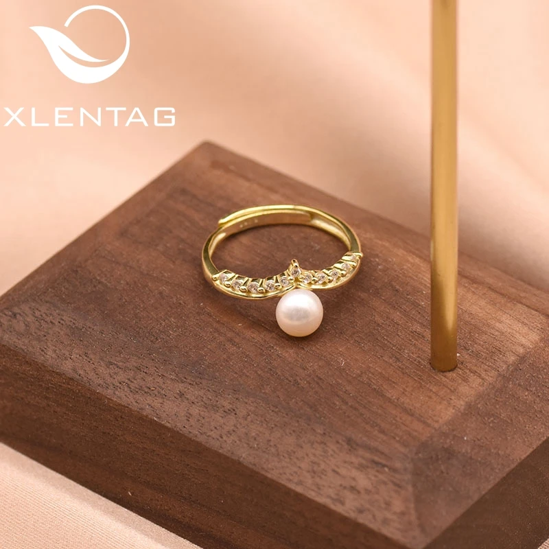 XlentAg натуральный пресноводный белый жемчуг 925 Стерлинговое Серебро для женщин