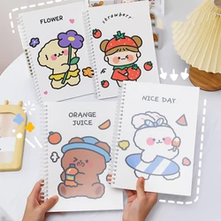 Cahier ours de dessin animé, fournitures pour étudiants, cahier à bobine Simple, Transparent, grille givrée 