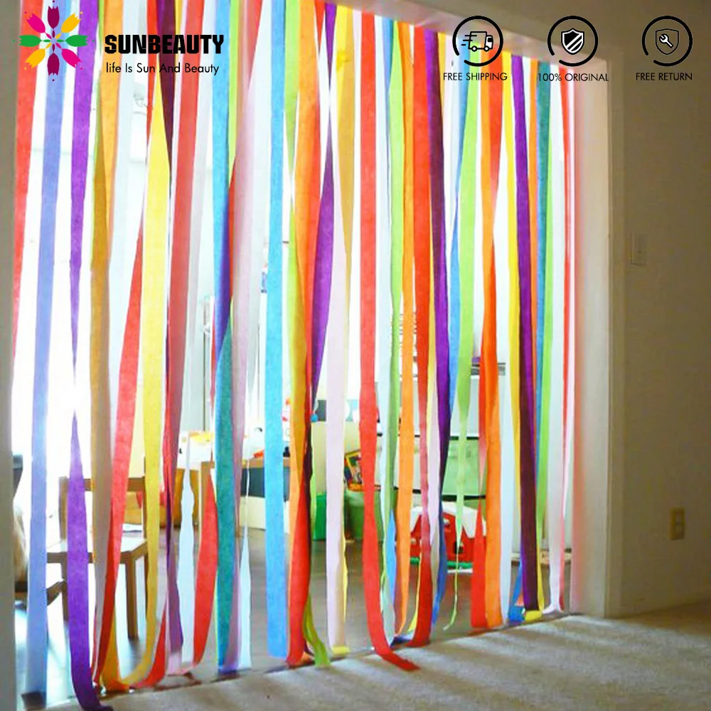 

10rolls 100m Crepe Paper Streamers Christmas Decoration DIY Paper Bouquet Curling for Wedding Party Shower Ceremony Venue Decor