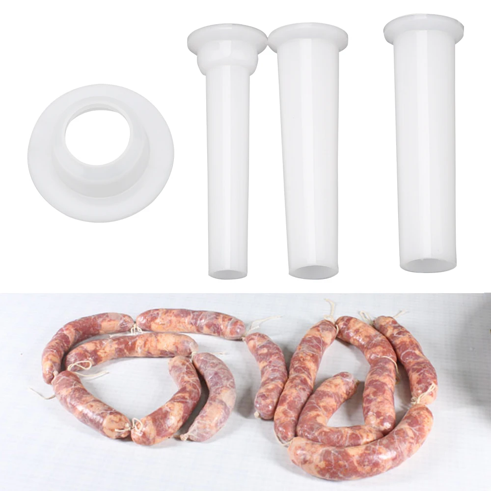 Filling Meat Tubes Sausage Stuffer Filling Tubes With Base 1set Meat Grinder Funnels Nozzles DIY Sausage Maker Funnel Sausage Maker