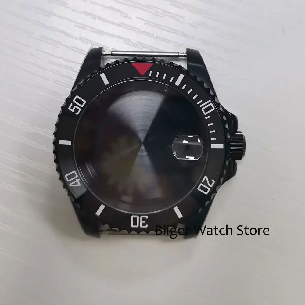 Черный чехол BLIGER SUB PVD для наручных часов 40 мм подходит NH35 Saphire Glass с Циклопом