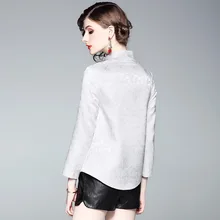 Осенняя одежда, Женская модифицированная версия, китайский стиль, древний костюм, жаккардовый, с подкладкой, Ретро стиль, для похудения, лягушка, Cheongsam, топы 8