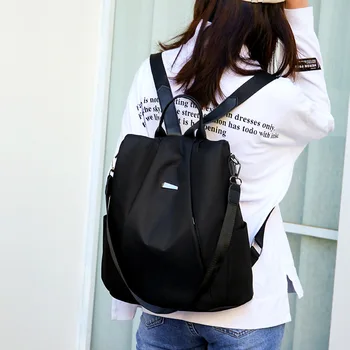 

2020 new women's shoulder bag ladies large capacity travel bag fashion casual solid color zipper backpack