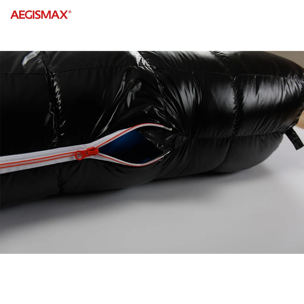 AEGISMAX D Camping Winter Mummy Sleeping Bag FP650+ Thicken 10℉~23℉ Warm 90% White Duck Down Waterproof Comfortable Sleeping Bag
