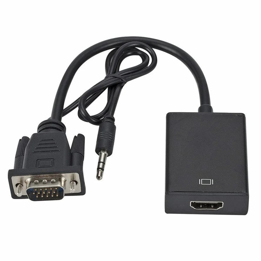 VGA Male to HDMI Female Adapter for PC Computer Laptop Game Player HDMI Cable Support Full HD 1080P HDTV Projector