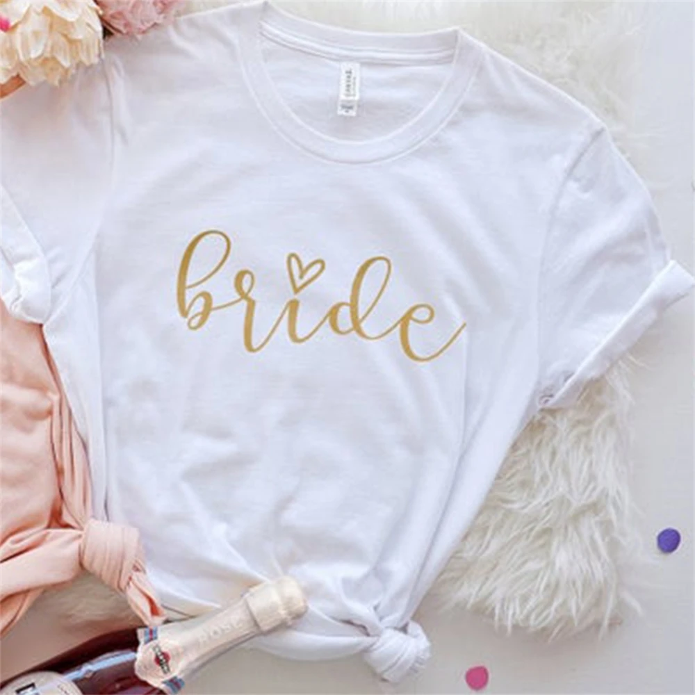 bachelorette team bride t shirt estonian wedding party ulzzang t-shirt cato women's tea bride short women tops drop ship