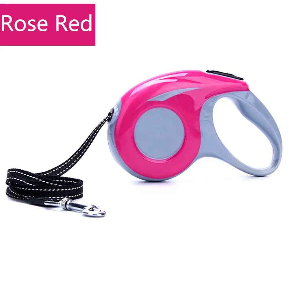 Roulette for Dog Automatic Retractable Leash Cat Puppy Adjustable Rope Length Pet Walk Leash for Small Medium Dog Traction Rope - Color: Pink Pet Dog Leash