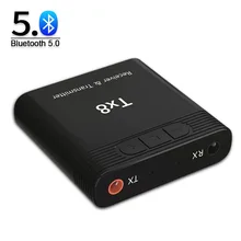 Tx8 2 in 1 Bluetooth 5 0 Transmitter Receiver Audio Adapter for TV PC Headphone MP3 MP4 Music Playback