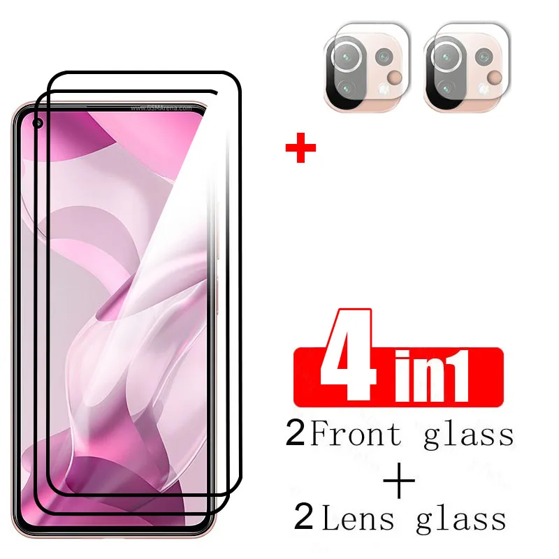 phone protector Che Phủ Toàn Bộ Kính Cường Lực Cho Xiaomi Mi 11 Lite 5G NE Kính Cường Lực Cho Mi 11 Lite 5G NE Kính tấm Bảo Vệ Màn Hình Cho Mi 11 Lite 5G NE Ống Kính Thủy Tinh mobile screen guard Screen Protectors