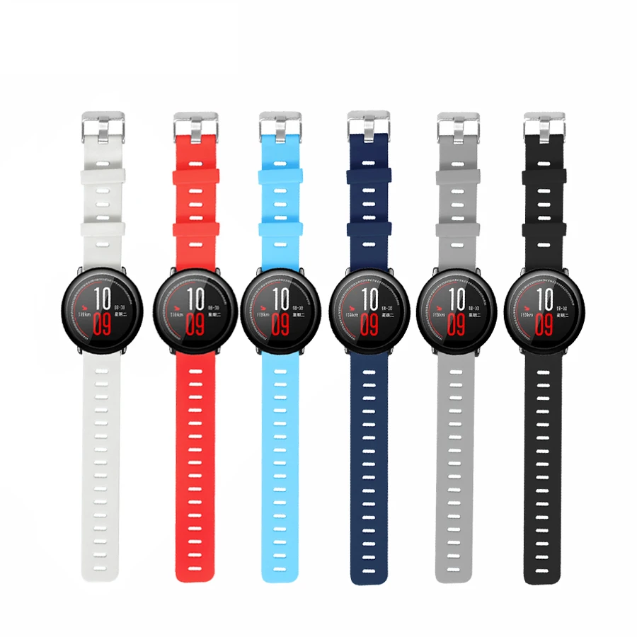 Умные аксессуары для Amazfit Stratos 2S ремешок 22 мм спортивный ремешок для Xiaomi Watch 1 2 Amazfit Pace чистый цвет сменный ремешок