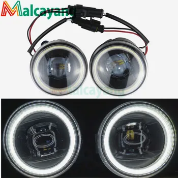 

2x Angel Eyes Fog Lamp Assembly Super Bright Fog Light For Nissan Tiida Juke Patrol 3 Y62 2006-2015 Led Fog Lights DRL Lamps