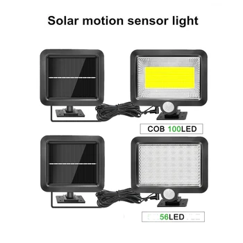 

newest 3modes Solar Power Sensing Lamp Indoor Outdoor Waterproof Garden Courtyard Human Body Sensing Wall Light 56/30 LED split