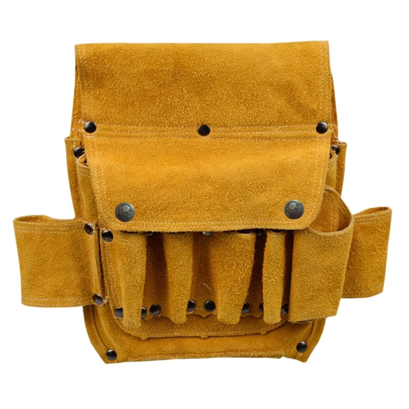 

Leather Tool Pouch Home Decoration Electric Woodworking Hardware Tool Waist Bag Thickened Wear Resistant Cowhide Electrical Bag