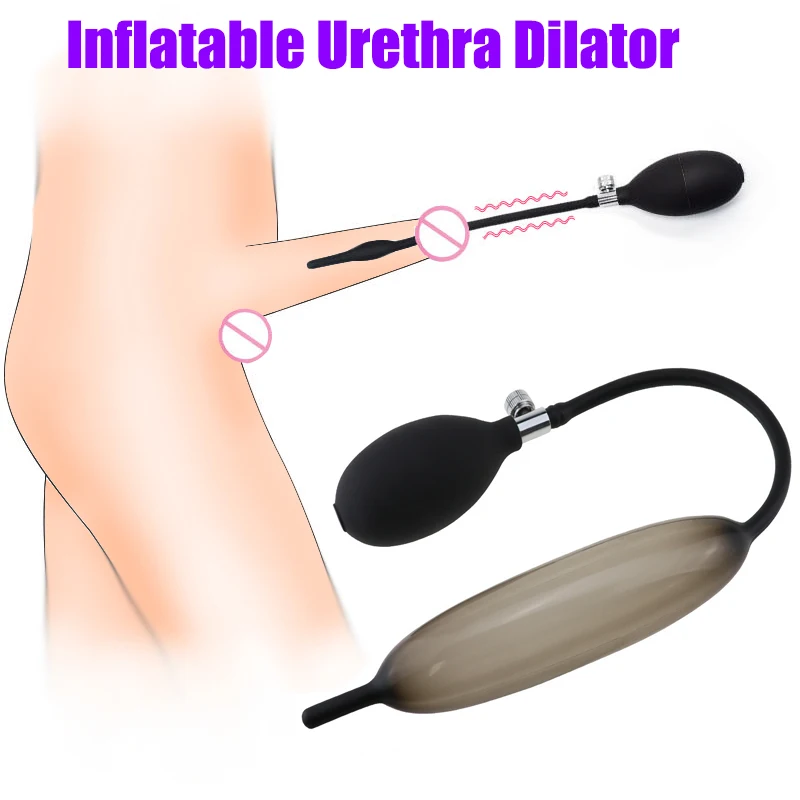 Urethra Catheter Dilator Inflatable Expandable Horse Eye Stick Silicone Penis Plug Male Masturbator Trainer Adult SexToy For Men