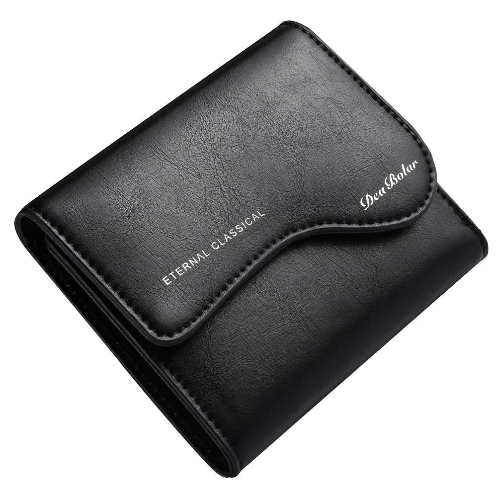

2020 New Men Wallets and Purses PU Leather Retro Short Wallet Fashion Zipper Wallet for Men Black Luxury Wallets Cartera Mujer