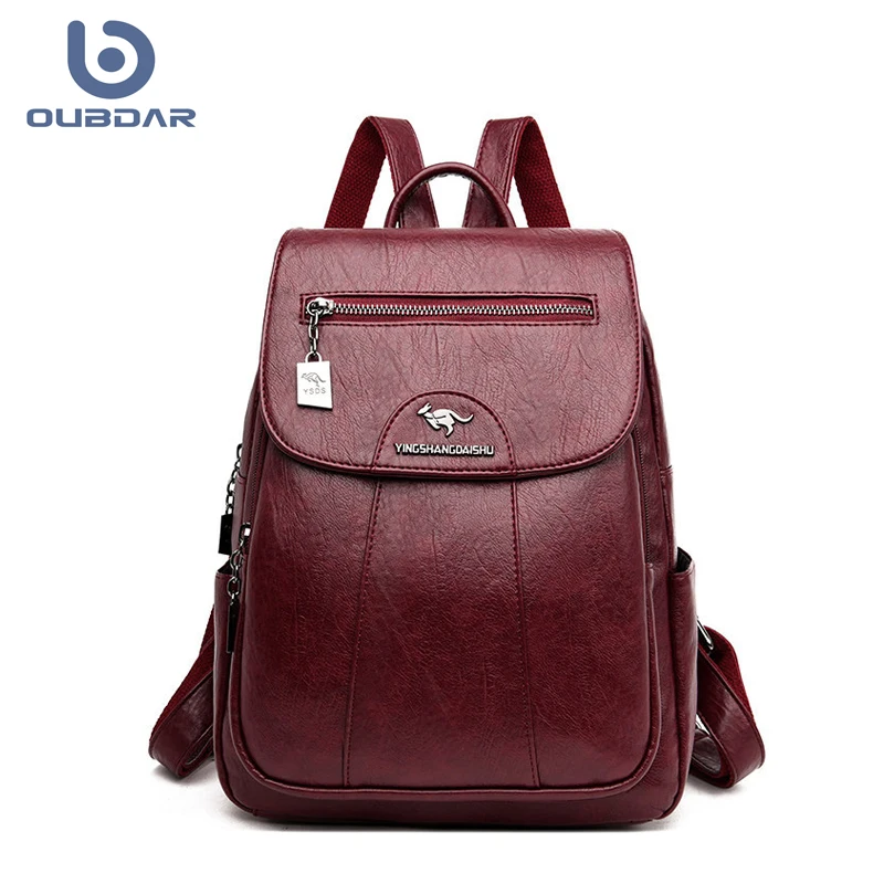 Mochila de cuero para mujer, morral Vintage de alta calidad para chica, bolso escolar, bolsa de viaje, mochila para mujer, 2021