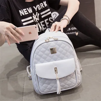 

HGCBB 9L Leather Backpack Women 2020 Fashion Woman Backpacks Small School Travel Backpack Gray Black Bagpack Back Pack