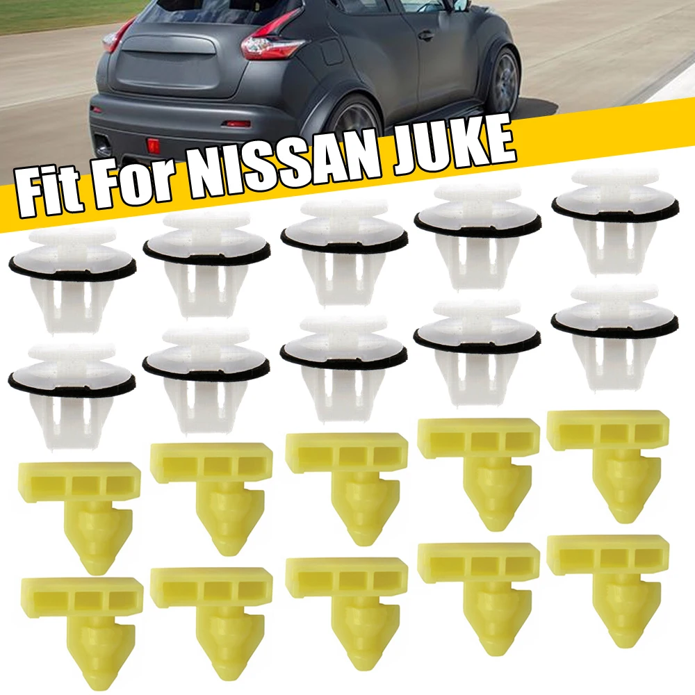 20PcsPlasticWhiteYellowWheelArchTrimClipsFitforNISSANJUKE