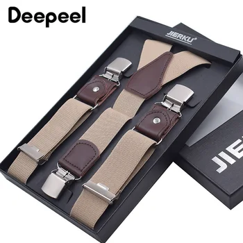 

Deepeel 1Pc 3.5*120Cm Men'S Elasticated Adult Suspender Straps Y Shape Elastic Clip-On Suspenders 3 Clip Adjustable Pants Braces