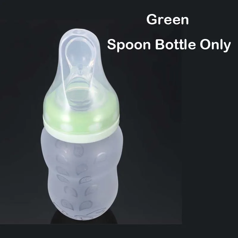 Green bottle only 180 мл Экструзионная чашка для кормления ребенка с ложкой, силиконовая добавка для детского питания, рисовая паста, бутылочка для кормления, 2 соски, соска - Цвет: Green bottle only