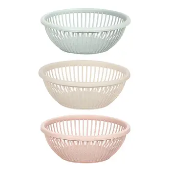 

3pcs Drain Basket Durable Household Resuable Creative Washable Hollow Storage Basket Drain Basket for Vegetable Snack Fruit