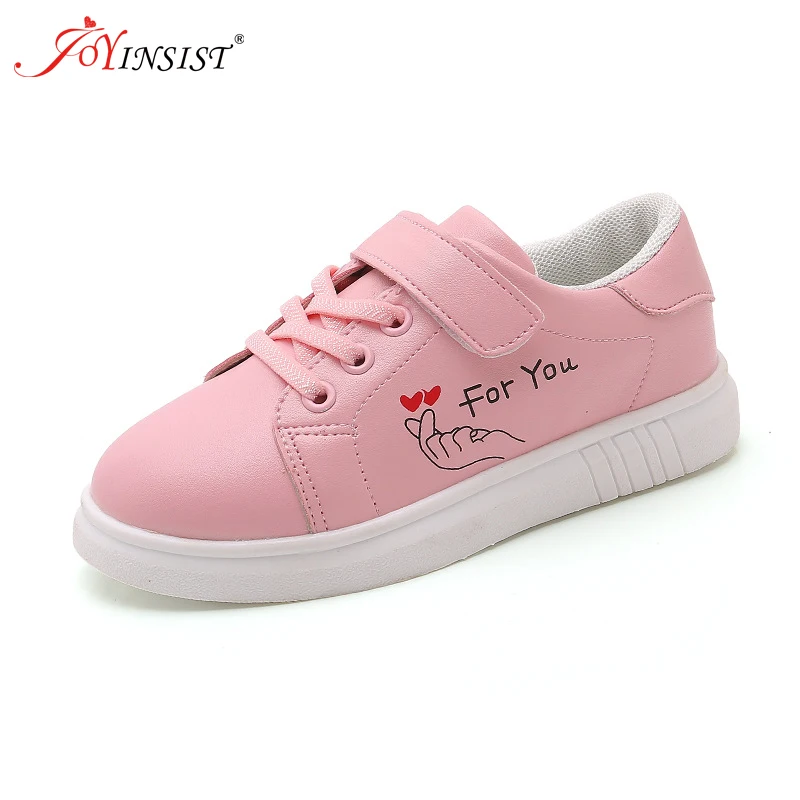 Кожаная обувь весенне-Осенняя детская спортивная ShoesCuhkChildrenStudentsBreathableCasualShoesPrincessBoardShoes - Цвет: peach
