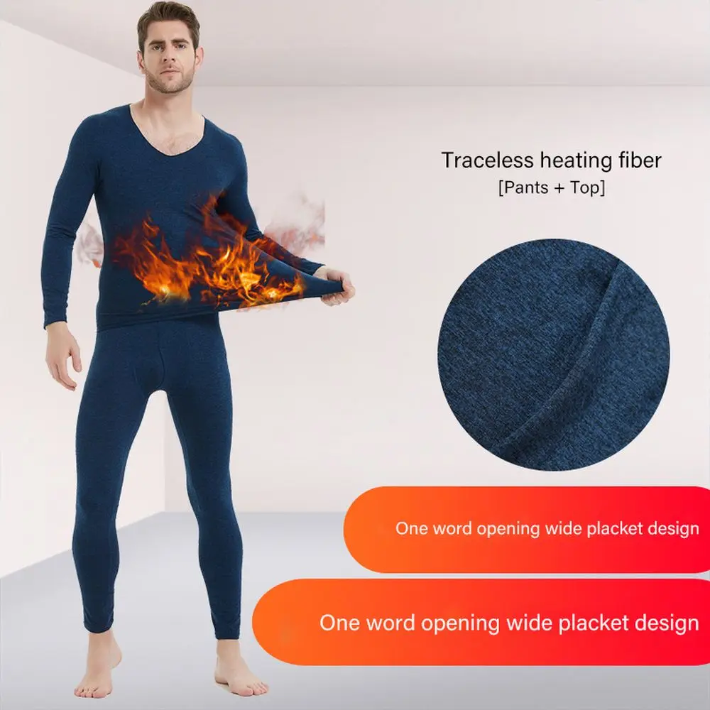Thermal Underwear Men's Warm Velvet Thin Long Johns Keep Warm For Russian Men Thick Thermal Clothing Thick Warm Thermal T-shirts