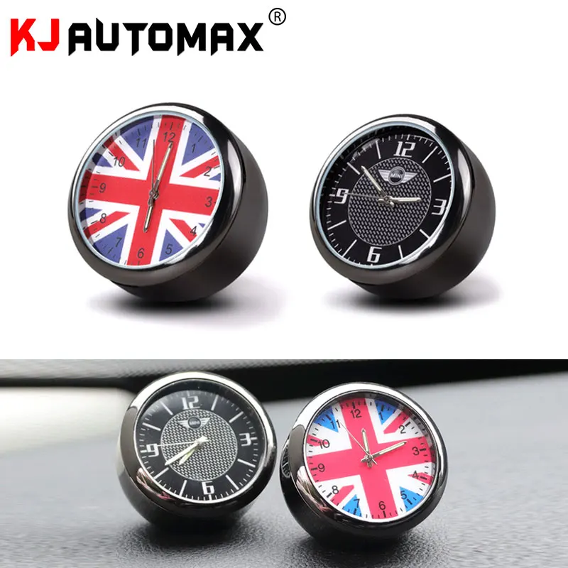 KJAUTOMAX для Mini Cooper R50 R53 R54 R55 R56 R60 F54 F55 F56 электронные часы Юнион Джек мини Логотип Автомобильные аксессуары из металла