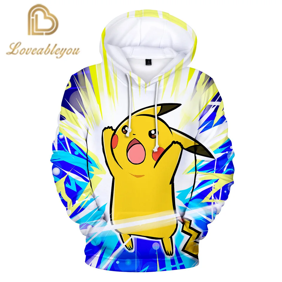 

New Hoodies Casual 3D Print Pokemon Pikachu Sweatshirt Long Sleeve Hip Hop Funny Autumn Streetwear Unisex Hoodies Sweatshirt