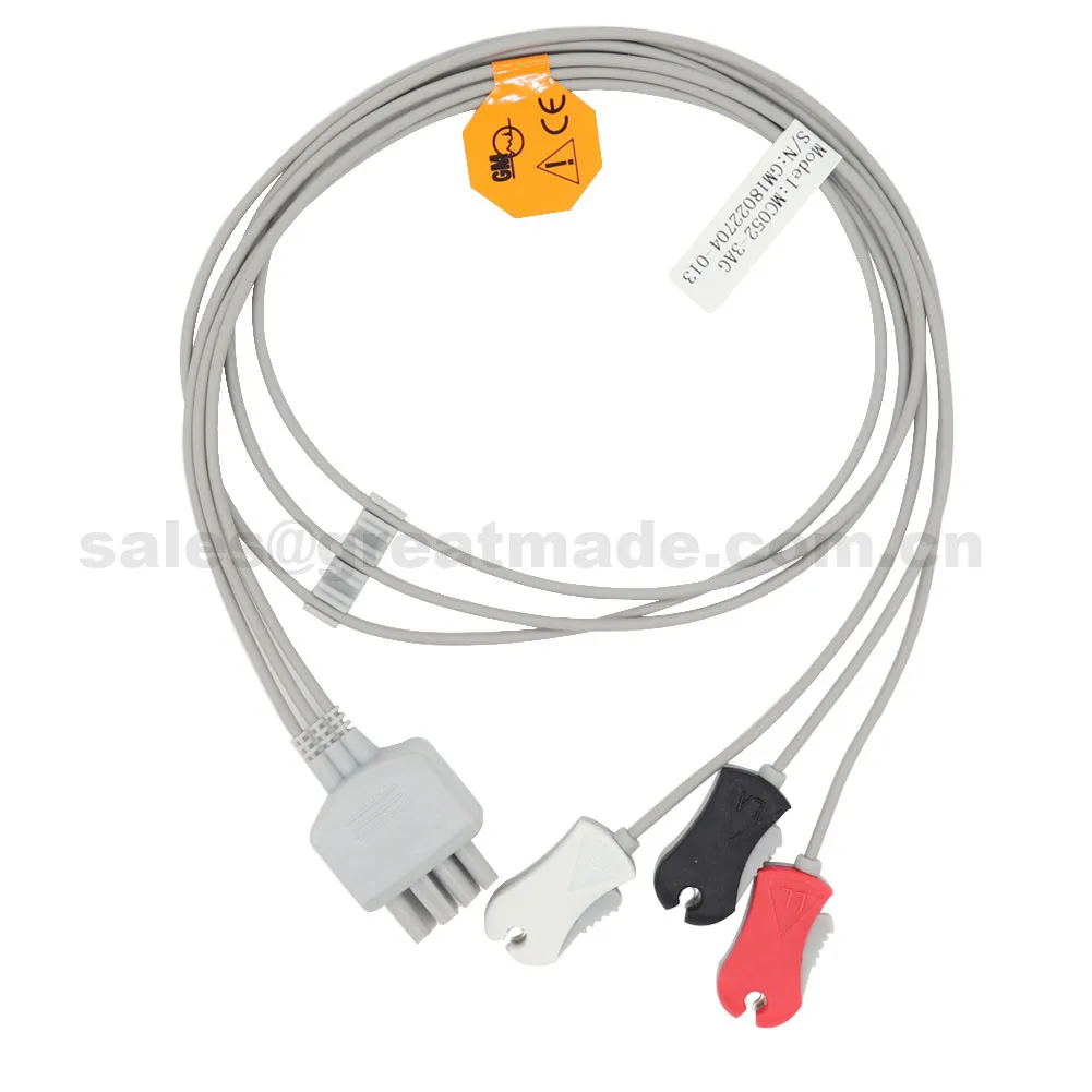 BR-903P/BR-906P Nihon Kohden 3 свинцовые провода ECG кабель