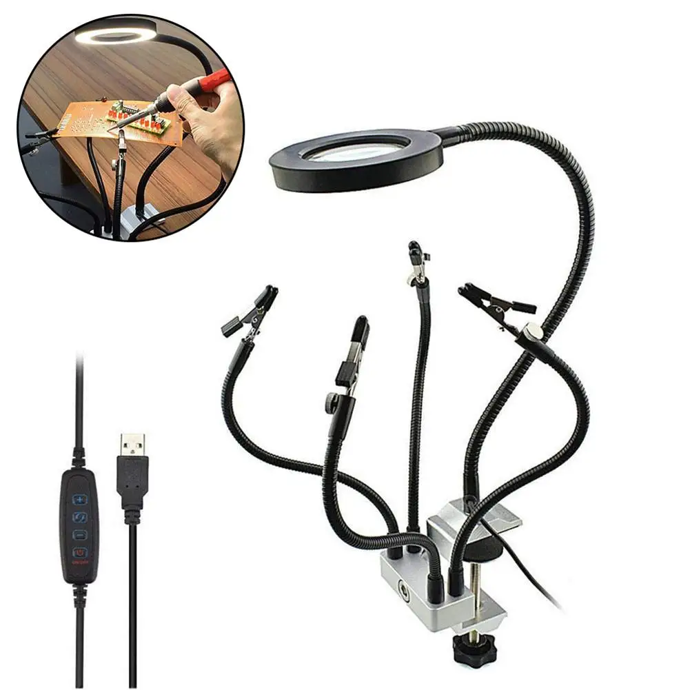 

USB Interface Electronic Product Circuit Board Mobile Phone 360 Degree Rotating Repair Station With LED Light Tool Accessories