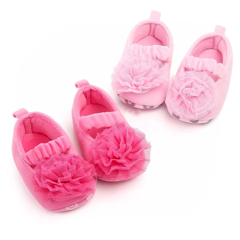 

New Cute Lace Flower Baby Girl Shoes Newborn Toddler Baby Shoes Soft Cotton Anti-Slip First Walker Princess Shoes 0-18 Months