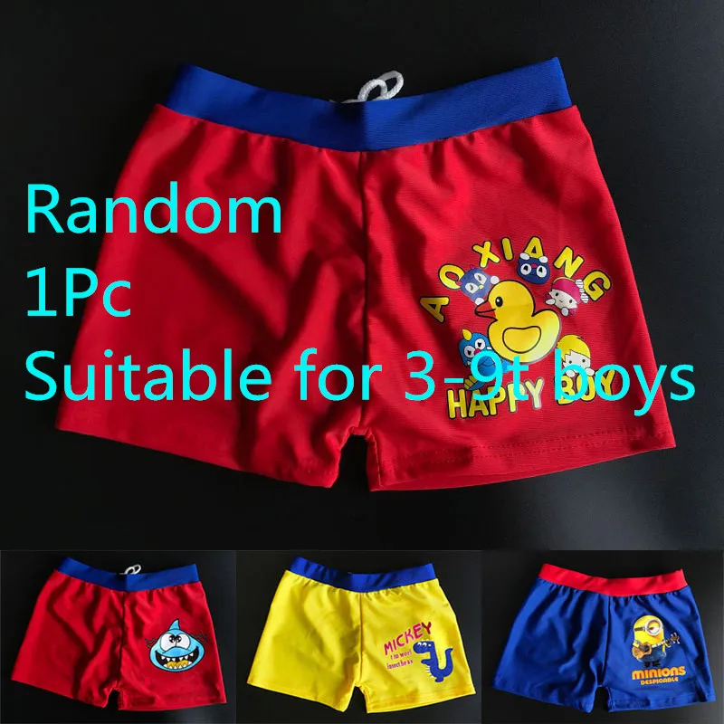 Random 1Pc Детские шорты для плавания с животным принтом, штаны, быстросохнущие боксеры, пляжные шорты для мальчиков, летние пляжные шорты для плавания, серфинга - Цвет: Random 1Pc